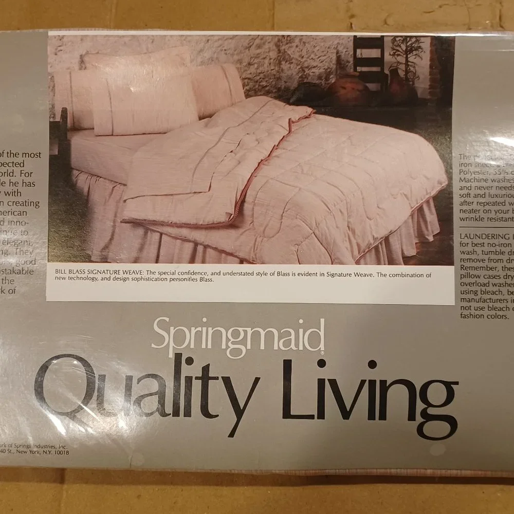 Vintage Bill Blass Springmaid Striped Twin Flat Sheet NEW No-Iron Percale